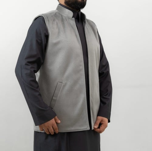 سديري دبل فيس جوخ - رمادي