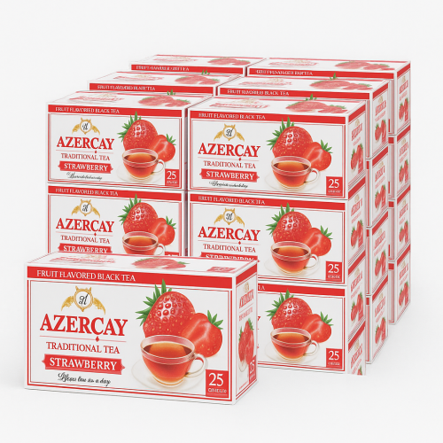 شاي أحمر بالفراولة 25 كيسة مغلفة، كرتون (24 علبة)