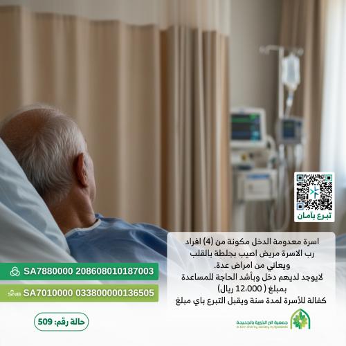 رب الأسرة مريض أصيب بجلطة بالقلب ويعاني من امراض ع...