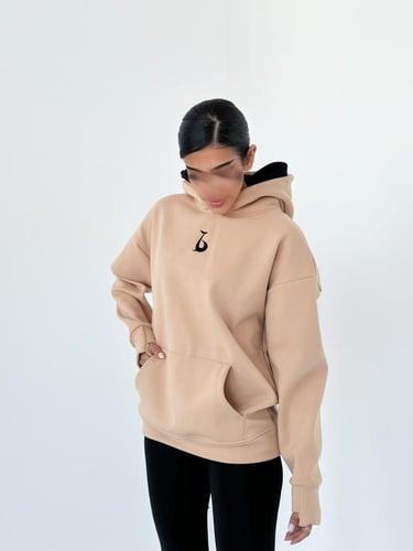 هودي دبل كاب بيج | Beige Double Cap Hoodie