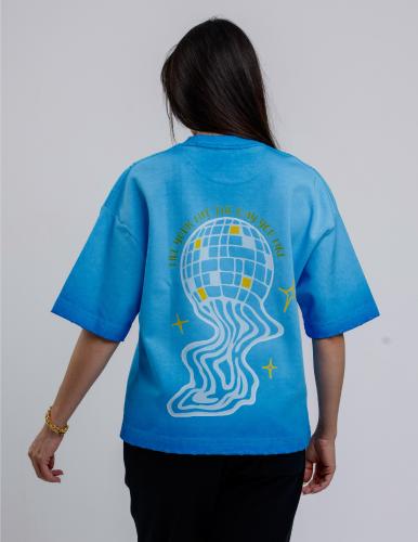 تيشرت سماوي مغسول - light blue t-shirt