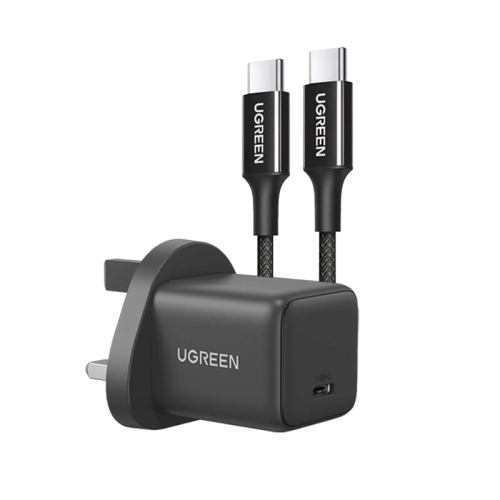 بكج شاحن يوجرين 25 واط سريع GaN مع كابل USB-C - اس...