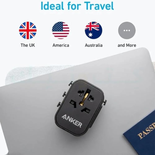 انكر محول السفر باور إكستيند 3 منافذ (1‎X‎ USB‎-‎C...