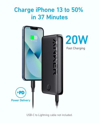 بطاريه انكر باوركور 20K -20000-منفذين USB + منفذ ت...