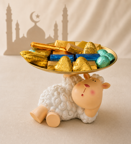 صحن تقديم حلا عيد الأضحى بشكل خاروف منسدح