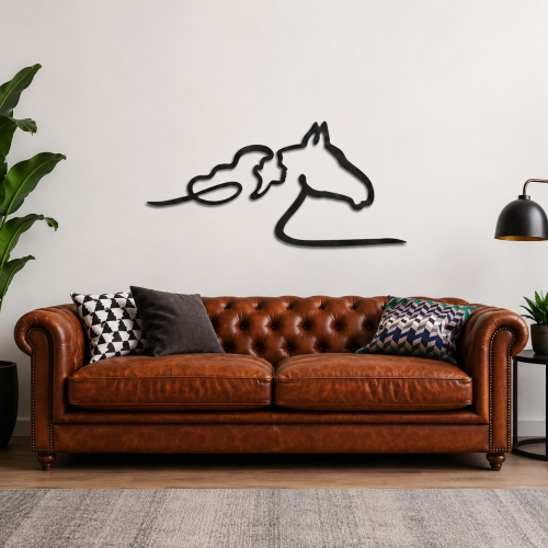 لوحة بنقشة فتاة خيل