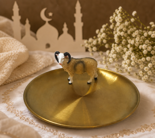صحن تقديم ذهبي لعيد الأضحى حجم وسط