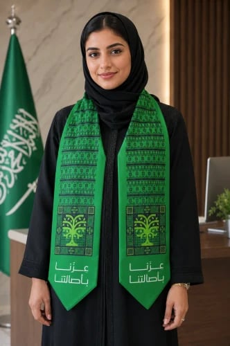 وشاح اليوم الوطني السعودي 96 – شال عزنا بأصلتنا