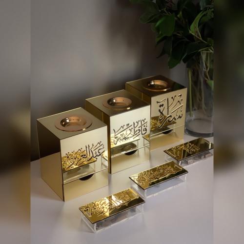عرض 3 مباخر اكريليك قولدن