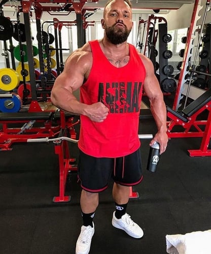 ANIMAL RED CUT TANK TOP