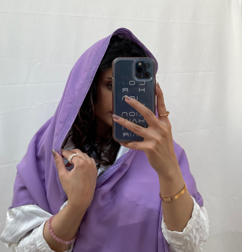 طرحة موف مبطنة بالساتان