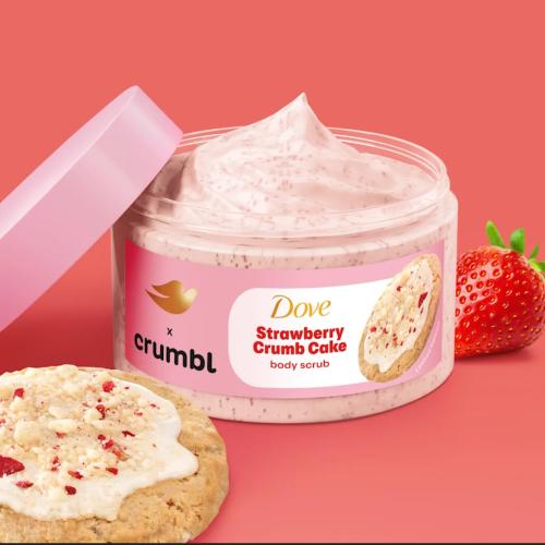 Dove x crumbl strawberry crumb cake دوف سكراب