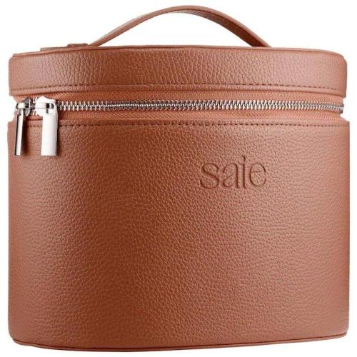 Saie bag cramel brown شنطة ميكب اللون البني
