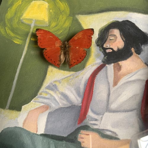 It’s red ️ ) رسمة يدوية زيتية