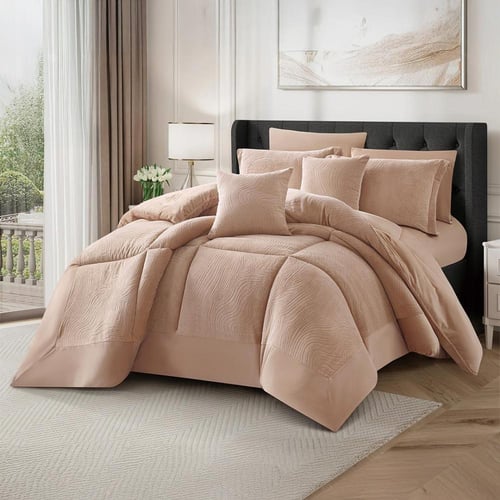 طقم لحاف وود غرين MMN | شتوي مزدوج | 8قطع | لون كا...