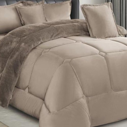 طقم لحاف شتوي نفر ونص فرو مخمل ناعم | موديل cmpb-0...