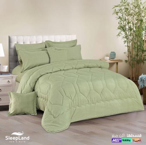 طقم مفرش نفرين Dayou-فستقي | 8 قطع