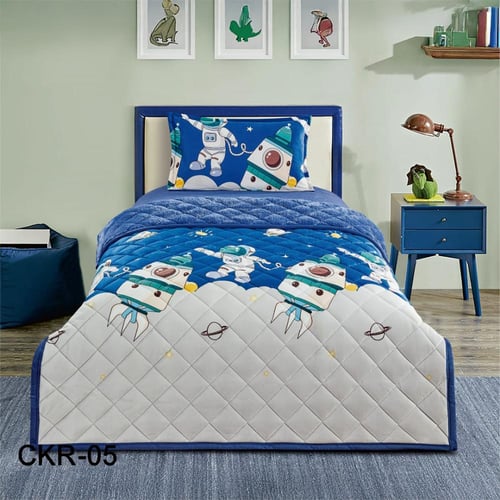 مفرش أطفال ckr وجهين فرو ومخمل مضغوط 3 قطع – فضاء...