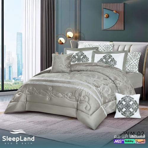 دبليو ام ملكي | مفرش شتوي مخمل ناعم | لون رمادي فا...