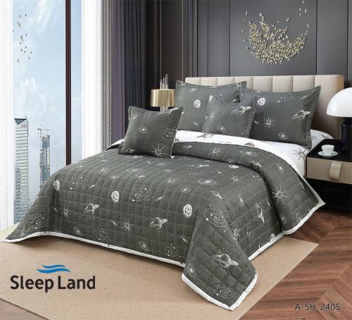 مفرش صيفي مضغوط | نفرين | مشجر رمادي غامق ابيض