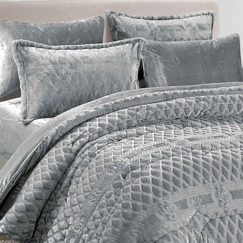 طقم لحاف شتوي ارتيس ART مزدوج | لون رمادي فاتح