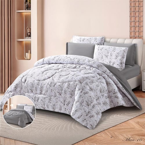 ميرا | طقم لحاف وجهين مشجر سادة | موديل mira-16