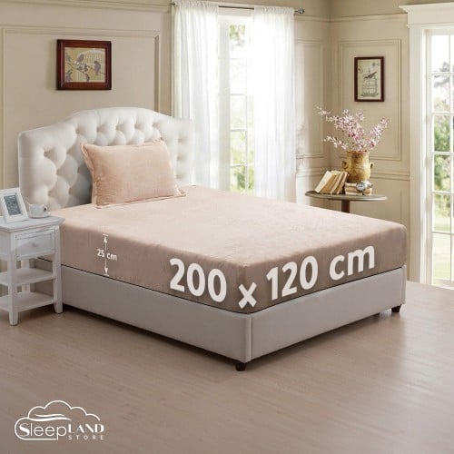 طقم شرشف مخمل 2 قطع | بيج