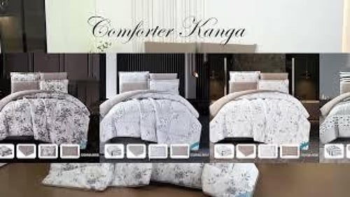 KANGA | طقم لحاف نفرين | وجهين سادة مشجر فاخر