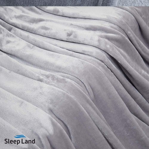 بطانية كلاسيك مخمل ناعم رمادي فاتح | نفرين