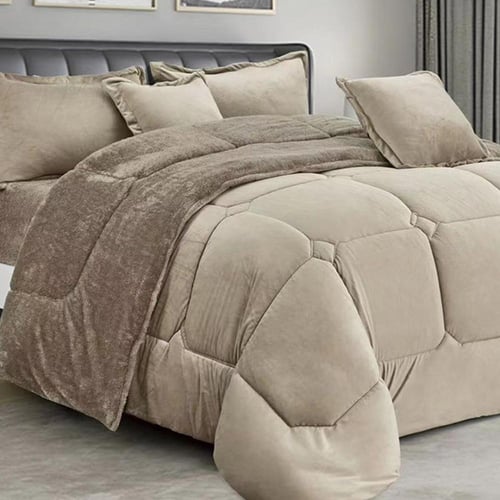 طقم لحاف شتوي نفرين فرو مخمل ناعم | موديل cmpb-008