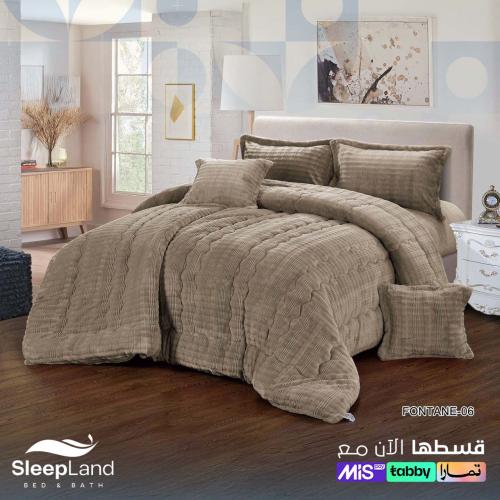 فونتان| مفرش شتوي ملكي| لون بيج داكن