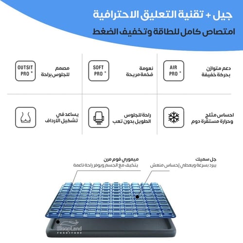 وسادة مقعد طبية بتقنية جل التبريد والميموري فوم |...