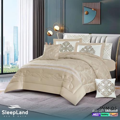 دبليو ام ملكي | مفرش شتوي مخمل ناعم | لون بيج فاتح