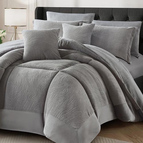 طقم لحاف وود غرين MMN | شتوي مزدوج | 8قطع | لون رم...