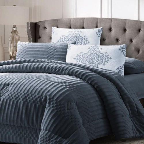 طقم لحاف آرام | شتوي مزدوج | موديل oni-1|لون رمادي...