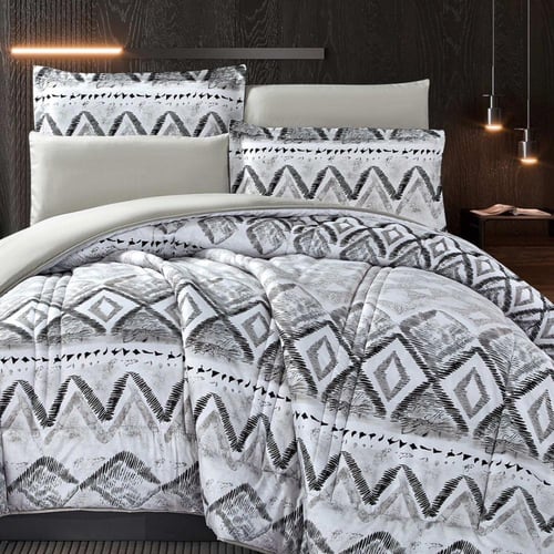 KANGA | طقم لحاف نفر ونص | وجهين سادة فاخر موديل 3...