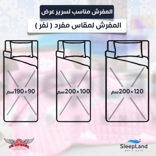 مفرش أطفال مخمل مضغوط 3 قطع – وردي كرتوني غيوم + ه...