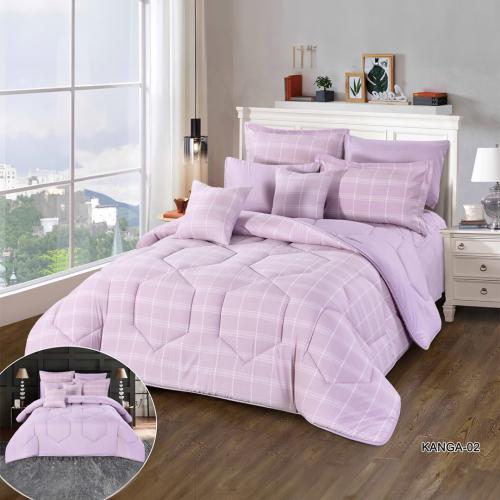 طقم مفرش سرير بنفسجي كانجا صيفي