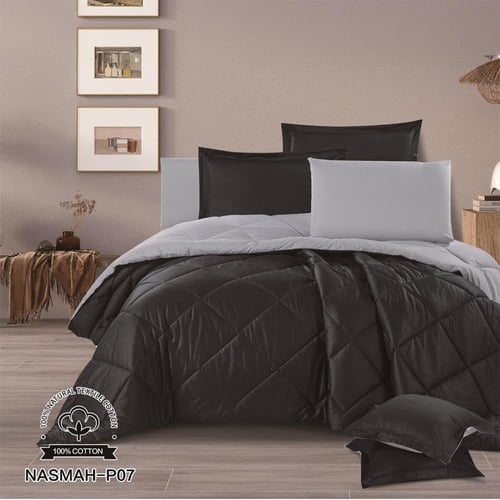 طقم لحاف فندقي قطن 100% مزدوج | اسود