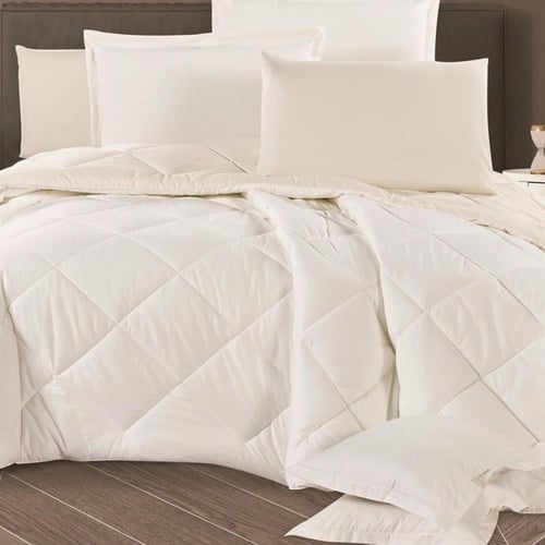 طقم لحاف فندقي قطن 100% مزدوج | كريمي