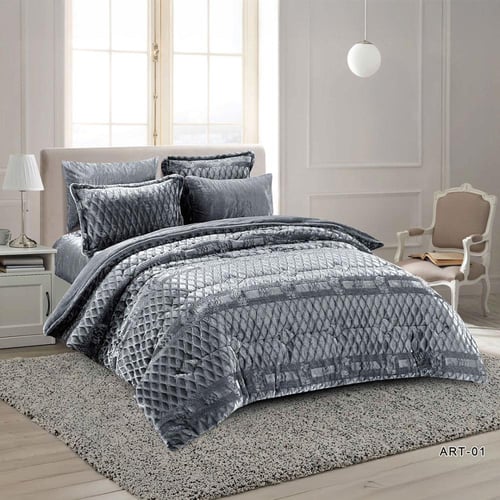 طقم لحاف شتوي ارتيس ART مزدوج | لون رمادي