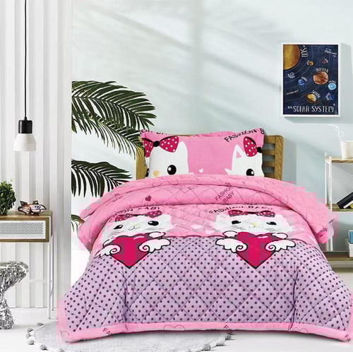 مفرش أطفال شتوي وجهين فرو ومخمل ناعم 3 قطع – كيتي...