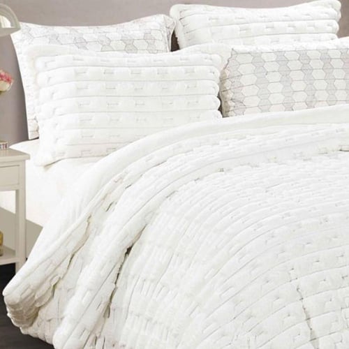 طقم لحاف HOMLES مخمل محفور بملمس فرو ناعم | نفرين...