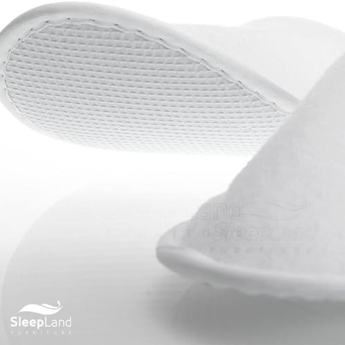 سليبر فندقي مخمل مبطن أبيض بعدة سماكات