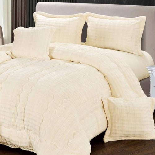 فونتان| مفرش شتوي ملكي| لون كريمي