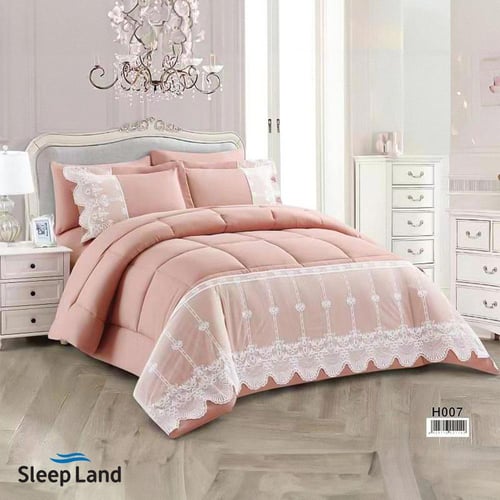 مفرش عرايسي دانتيل ملكي رصاصي فاتح