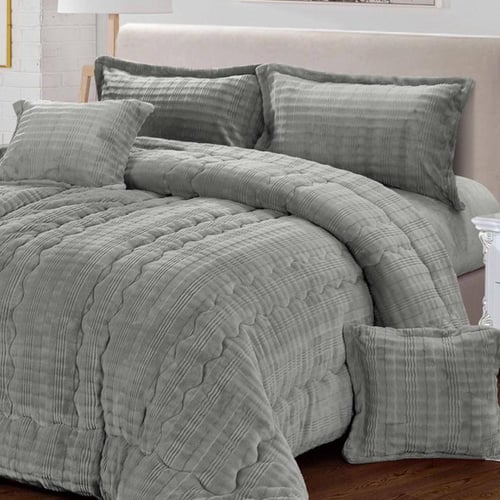 مفرش مفرد شتوي فونتان | رمادي 1