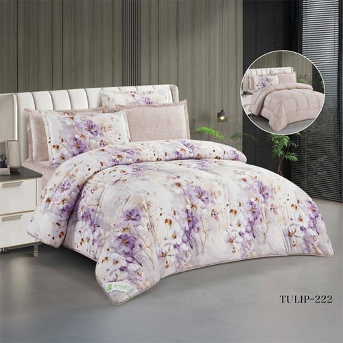 توليب | طقم لحاف مشجر وجهين موديل TULIP-6