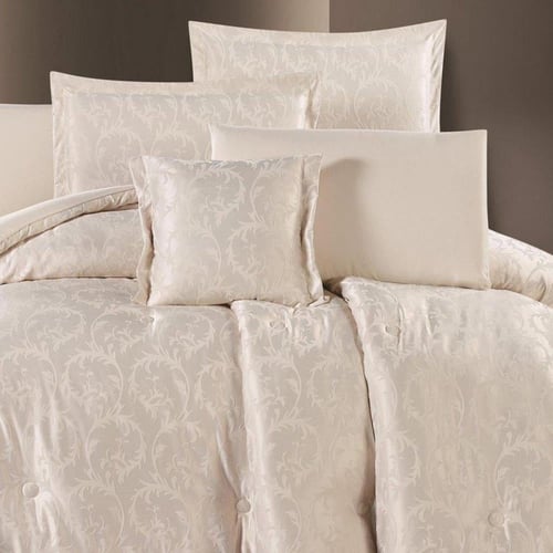 طقم مفرش ارجوان جاكارد فاخر | 5 قطع نفر ونص