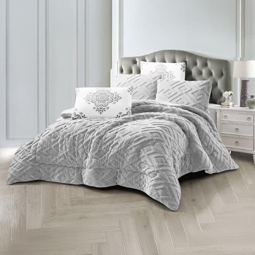 طقم لحاف آرام | شتوي مزدوج | موديل oni-4|لون رمادي...